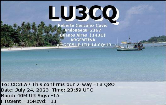 Imagen de tarjeta QSL de LU3CQ