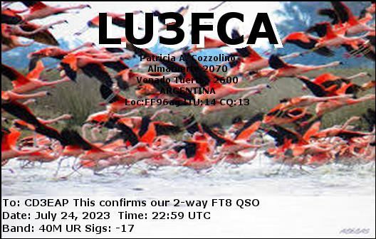 Imagen de tarjeta QSL de LU3FCA