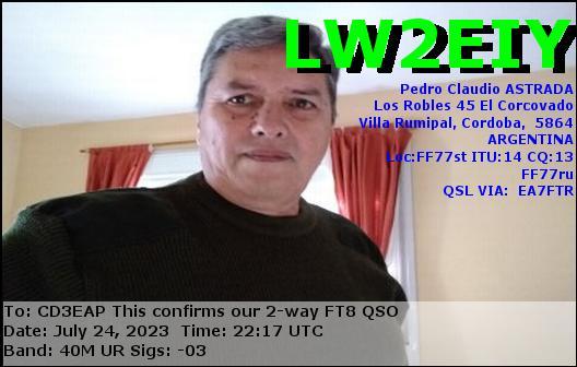 Imagen de tarjeta QSL de LW2EIY