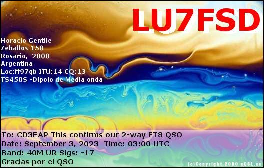 Imagen de tarjeta QSL de LU7FSD