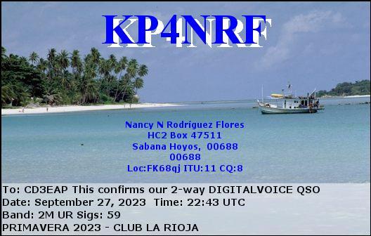 Imagen de tarjeta QSL de KP4NRF