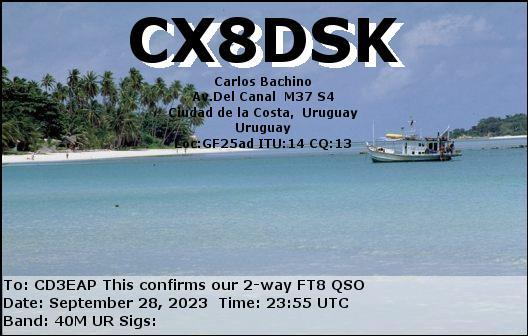 Imagen de tarjeta QSL de CX8DSK