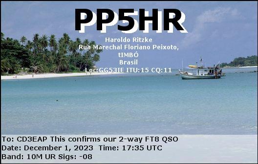 Imagen de tarjeta QSL de PP5HR