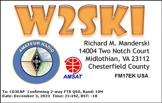 Imagen de tarjeta QSL de W2SKI