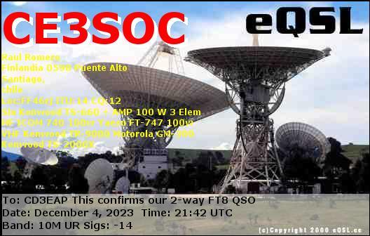 Imagen de tarjeta QSL de CE3SOC