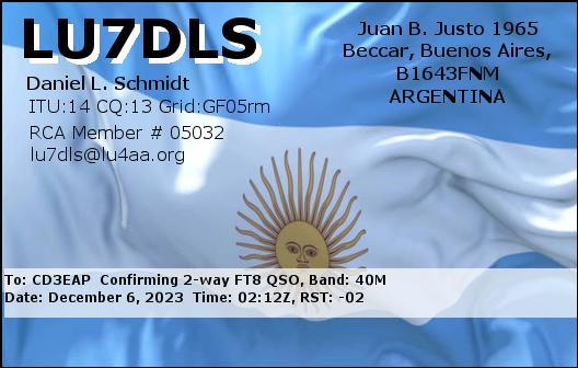 Imagen de tarjeta QSL de LU7DLS