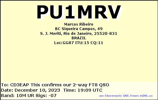 Imagen de tarjeta QSL de PU1MRV