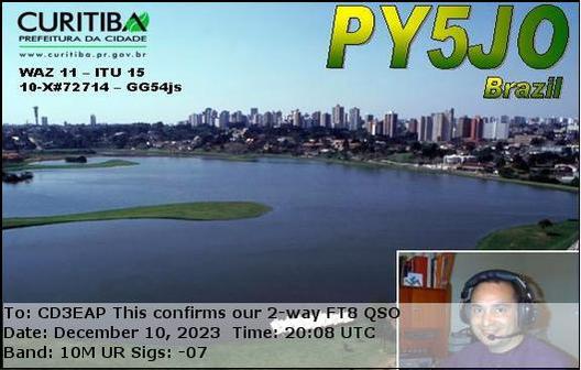 Imagen de tarjeta QSL de PY5JO