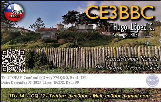 Imagen de tarjeta QSL de CE3BBC