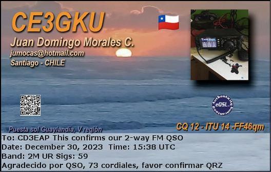 Imagen de tarjeta QSL de CE3GKU