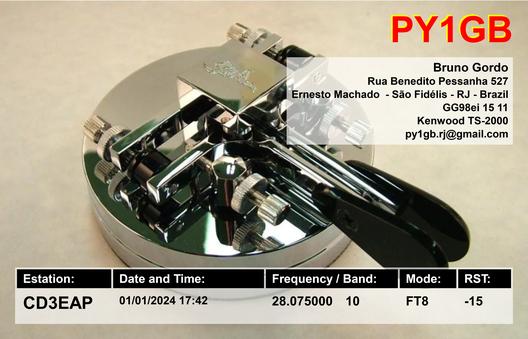 Imagen de tarjeta QSL de PY1GB