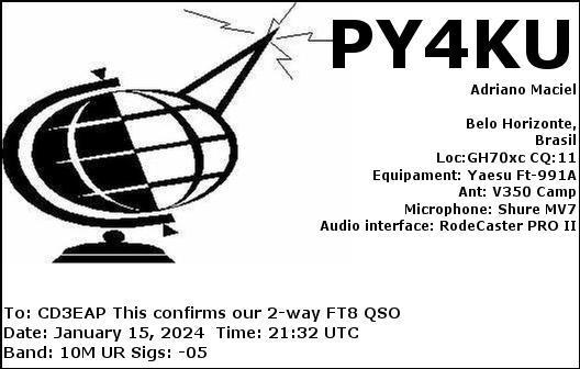 Imagen de tarjeta QSL de PY4KU