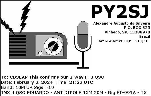 Imagen de tarjeta QSL de PY2SJ