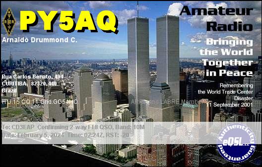 Imagen de tarjeta QSL de PY5AQ