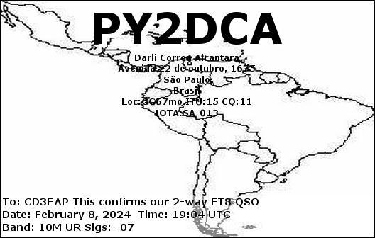 Imagen de tarjeta QSL de PY2DCA