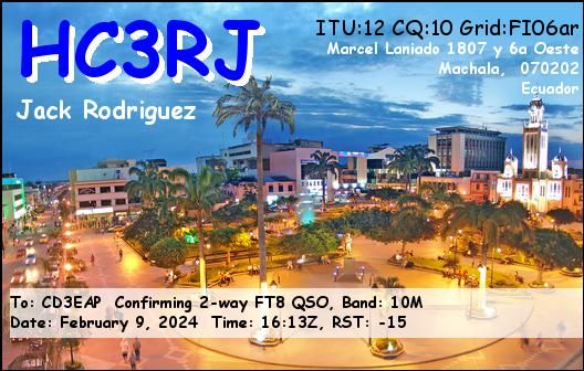 Imagen de tarjeta QSL de HC3RJ