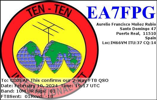 Imagen de tarjeta QSL de EA7FPG