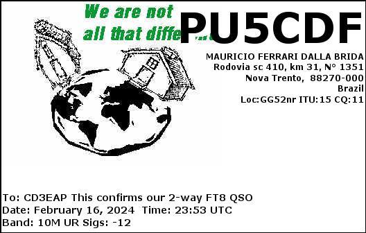 Imagen de tarjeta QSL de PU5CDF