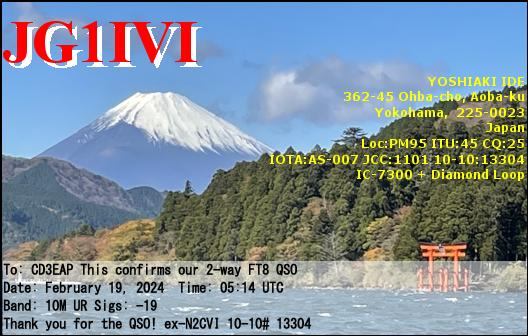 Imagen de tarjeta QSL de JG1IVI