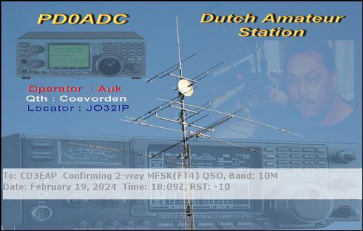 Imagen de tarjeta QSL de PD0ADC