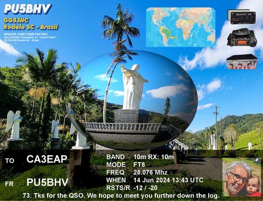 Imagen de tarjeta QSL de PU5BHV